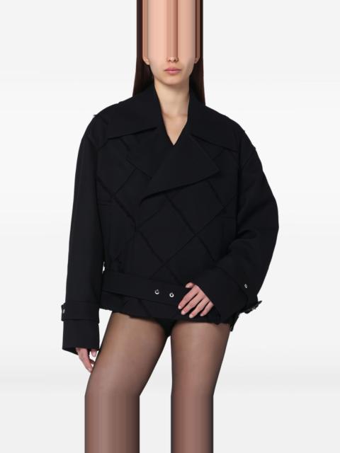 quilted waist trench coat