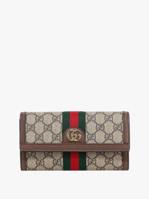 Gucci Supreme Gg Fabric And Leather Wallet