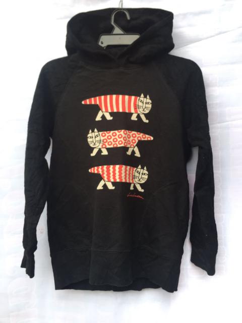 Other Designers Uniqlo x Lisa Larson black hoodie with three pattern cats