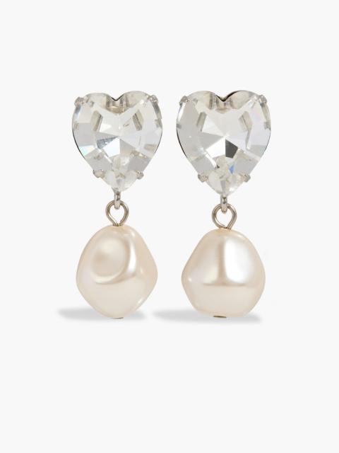 Jennifer Behr Brennan silver-tone, crystal and faux pearl earrings