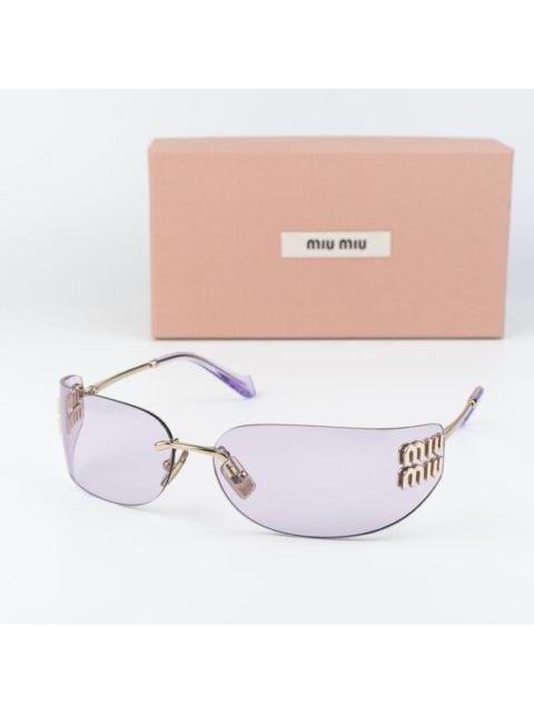 Miu Miu Miu Miu Women Sunglasses Gold Pink Rectangle Rimless MUA51S ZVN90O NEW AUTHENTIC