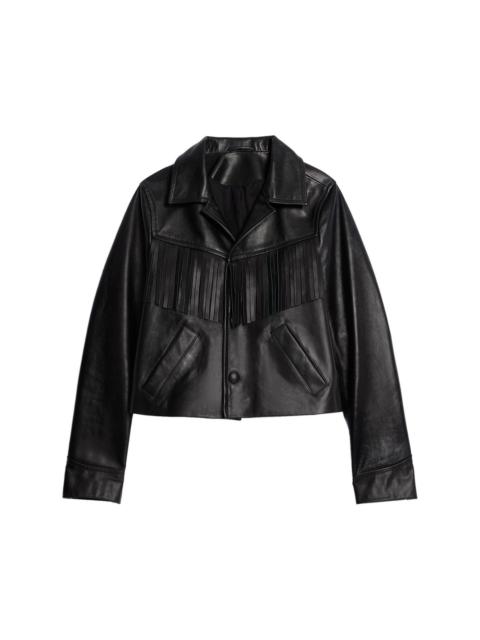 AMI Paris tasselled leather jacket