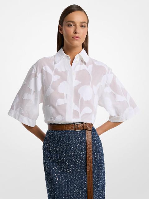 MICHAEL KORS COLLECTION Floral Fil Coupé Cotton Shirt