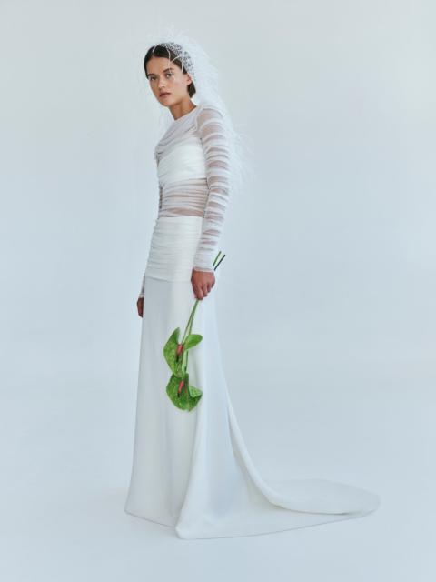 CHRISTOPHER ESBER Veiled Tulle Overlay Gown