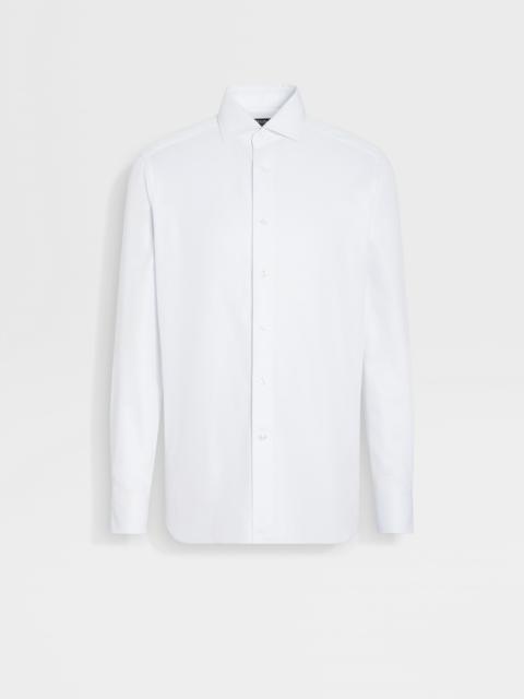 ZEGNA LIGHT BLUE AND WHITE STRUCTURED MICRO-STRIPED CENTOVENTIMILA COTTON SHIRT