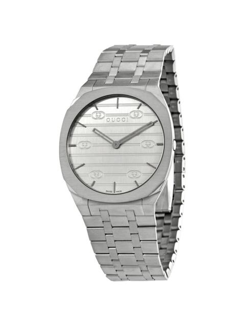 GUCCI Gucci 25H Quartz Silver Dial Men's Watch YA163407
