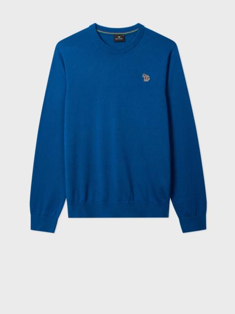 Paul Smith Mid Blue Organic Cotton Zebra Logo Sweater