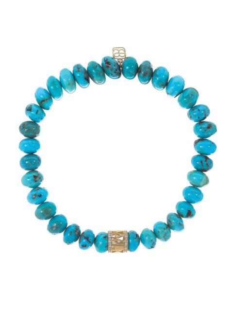 SYDNEY EVAN Lucky Rondelle Turquoise Bracelet