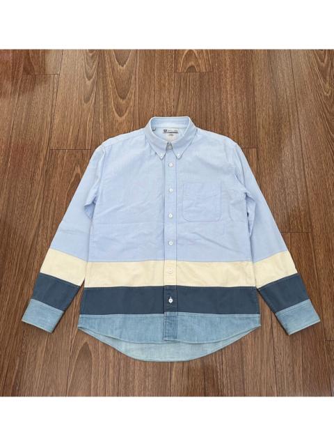 visvim VISVIM V+V Patchwork Shirt L/S — Long-Sleeve Striped Patchwork Shirt