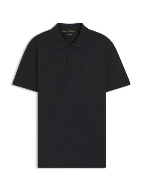 BOSS COTTON-PIQUÉ POLO SHIRT WITH ALL-OVER PRINT