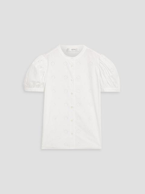 FRAME Broderie anglaise cotton top
