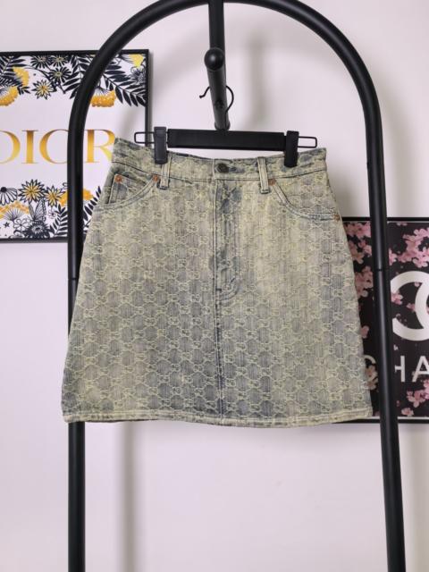 GUCCI Gucci Distressed Denim Mini Skirt
