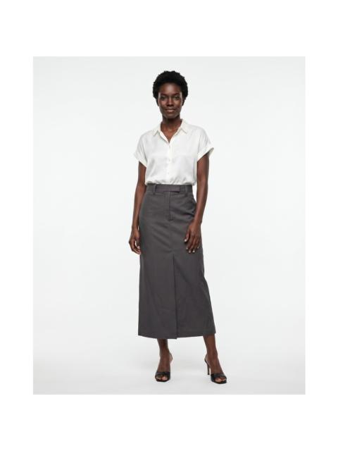 Brunello Cucinelli Brunello Cucinelli Women'S Linen Blend Charcoal Maxi Pencil Skirt Nwt