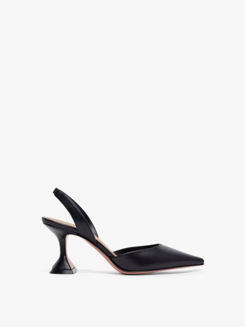 Amina Muaddi Holli Sling 70 black leather pumps