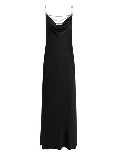 rabanne chain strap satin slip dress