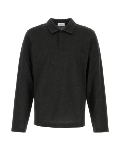 FERRAGAMO Graphite cotton blend polo shirt