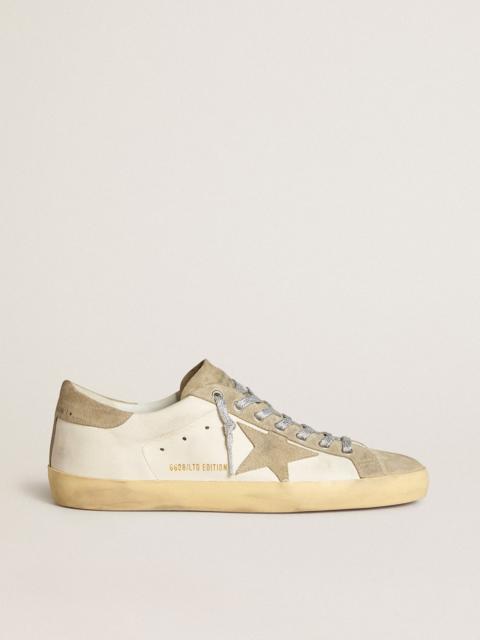Golden Goose Men’s Super-Star in nappa with ice-gray suede star and black embroidery