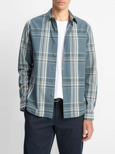 Vince Vince Lorimer Plaid Button-Up Shirt in Harbor Blue Combo at Nordstrom