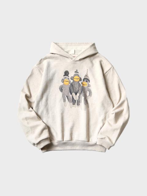 TOP SWT Knit Hoodie (MONKEY AMIGOS) - Natural