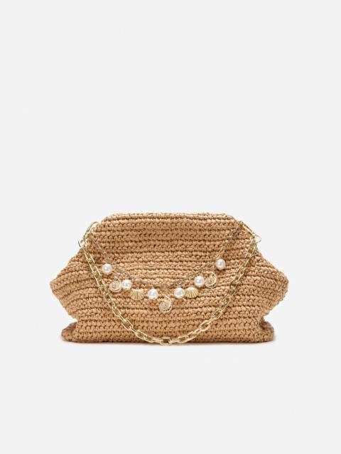self-portrait Raffia Charm Shoulder Bag