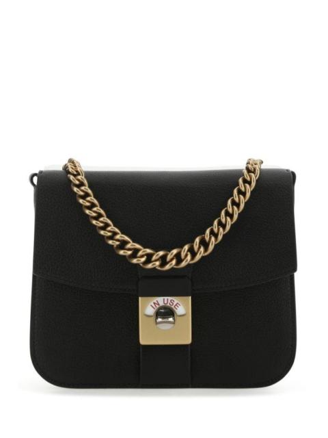 MAISON MARGIELA Two-Tone Leather And Cotton New Lock Square Handbag