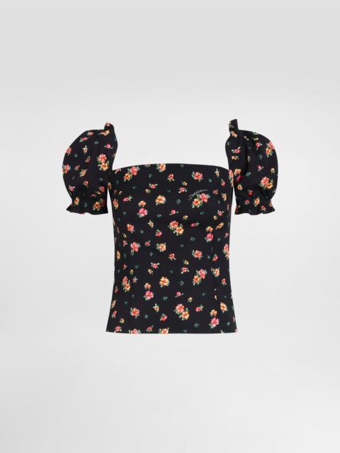 Dolce & Gabbana Small floral-print charmeuse top