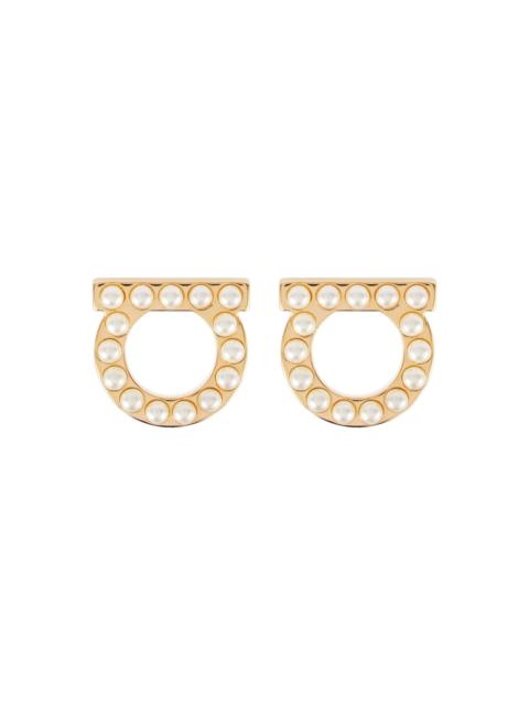 FERRAGAMO Gancio faux pearl-embellished earrings