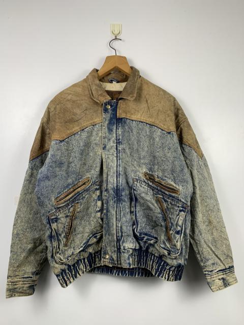 Other Designers Vintage 80s MARIE Jeans Leather Collar Jacket J0436