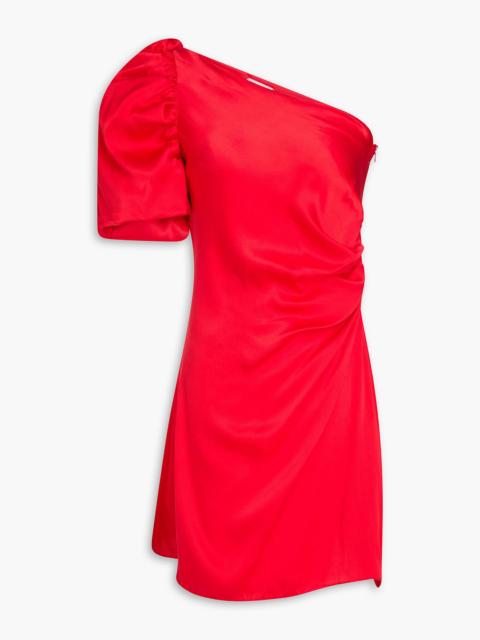 KIKA VARGAS Laverne one-shoulder silk-satin mini dress