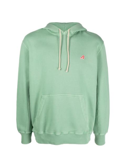 AUTRY logo-patch cotton hoodie