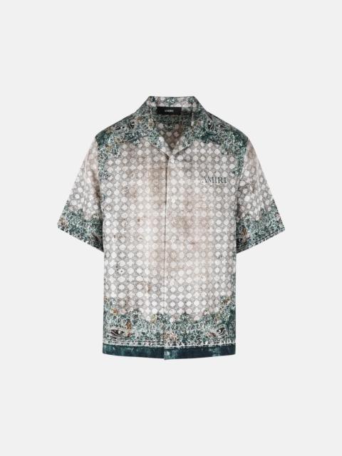 AMIRI GREEN AND GREY SILK SHIRT