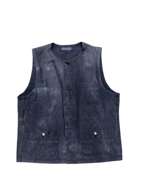 Other Designers 1980s ISSEY MIYAKE MEN DISTRESSED PATTERN VEST JACKET