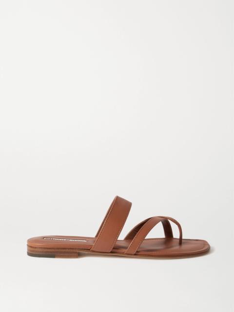 Manolo Blahnik Susa leather sandals Tan