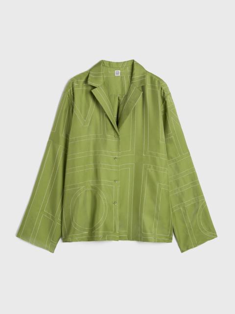 TOTEME Monogram silk pj top laurel