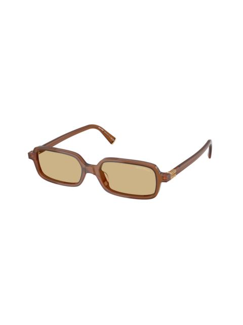 Miu Miu Miu Miu Yellow Rectangular Ladies Sunglasses MU 11ZSF 22I10R 52