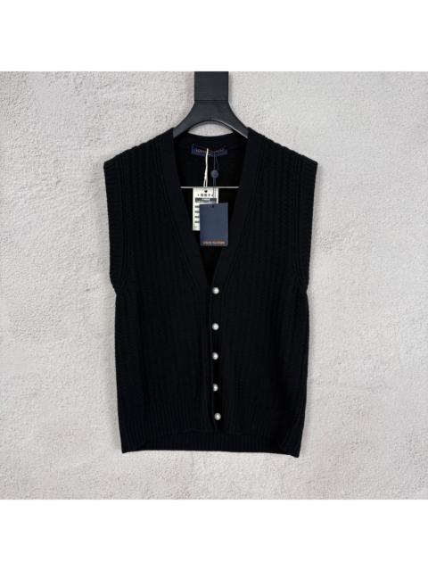 Louis Vuitton Louis Vuitton/LV Pharrell Williams Collaboration Solid Color V-Neck Casual Knitted Pearl Button Vest