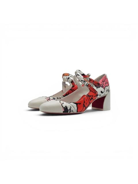 Christian Louboutin Shun Sudo Miss Jane 55mm Leather Pumps Floral EU 37 US 7