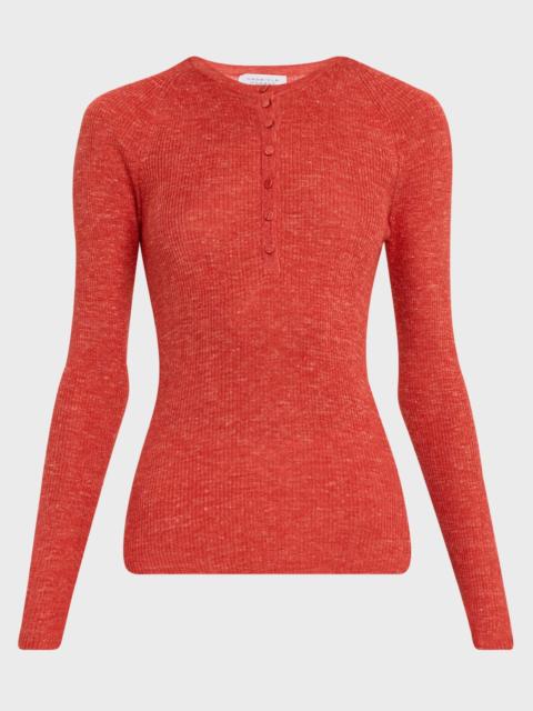 GABRIELA HEARST Anges Cashmere Rib Henley Sweater