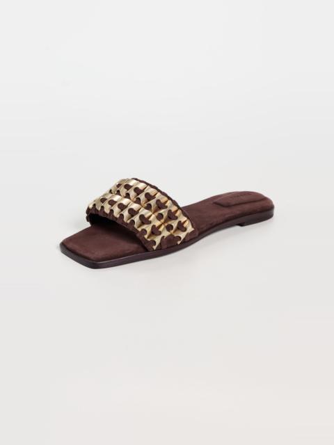 SIMKHAI Faye Beaded Suede Flat Slide