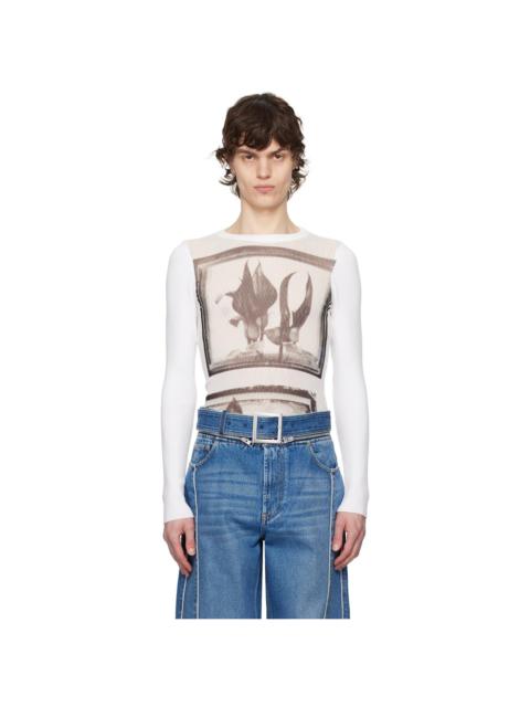 Jean Paul Gaultier White Flowers Cadres T-shirt