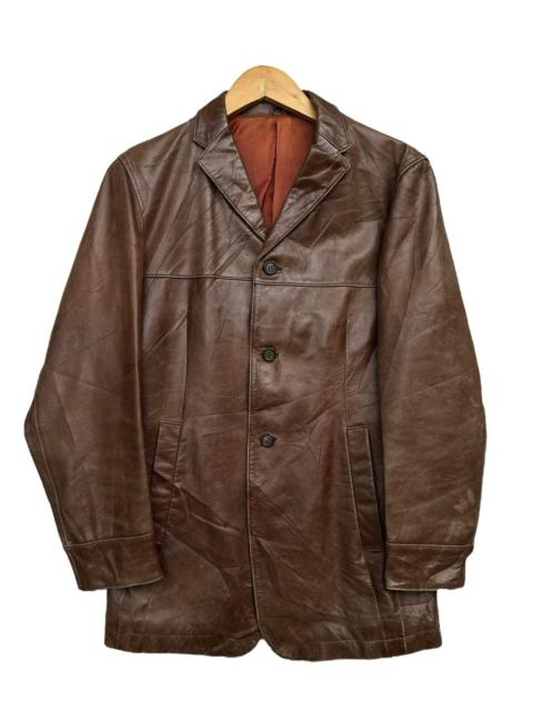 Archival Clothing - Vintage Atelier Sab Soft Brown Leather Jacket Trench Coat