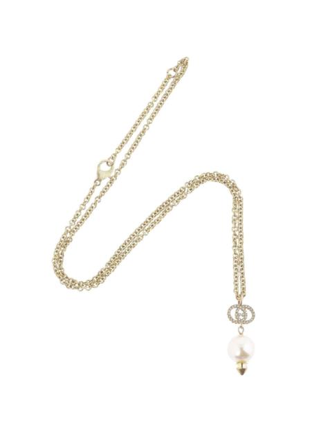 GUCCI Interlocking G Pearl Crystal Necklace