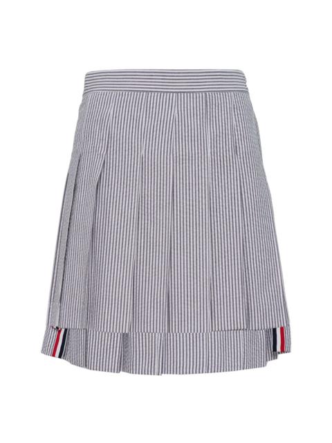 Thom Browne Seersucker Mini Pleated Skirt Women