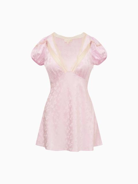 LoveShackFancy Sylara Silk-Blend Bow Jacquard Mini Dress