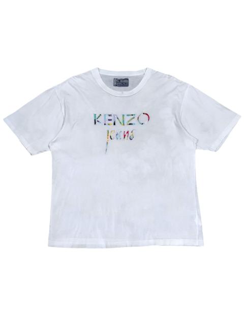 KENZO RARE! VTG 80s KENZO JEANS VIBRANT BIG SPELL OUT EMBROIDERED
