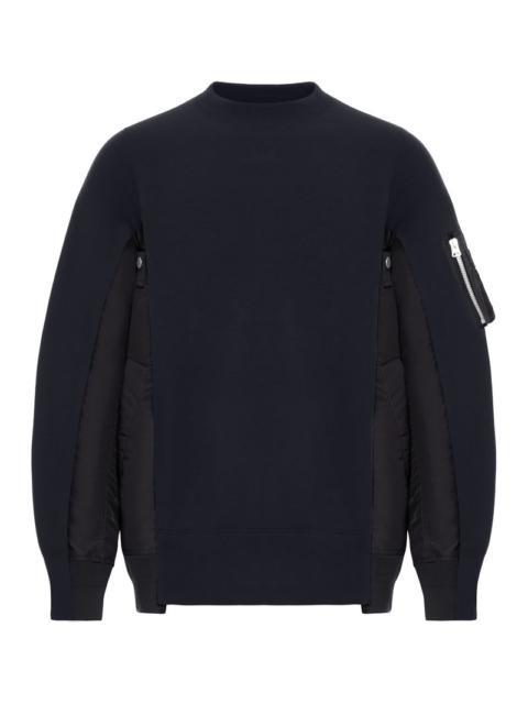 sacai Sacai Men Cotton Blend Sweatshirt With Nylon Details Applied