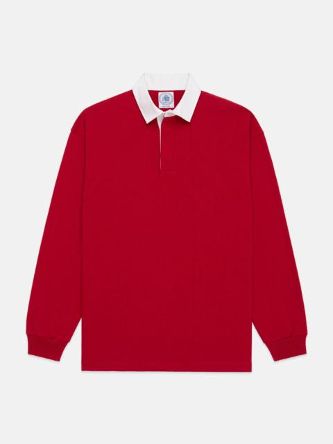 J. PRESS MADE-IN-USA SOLID RED COTTON RUGBY