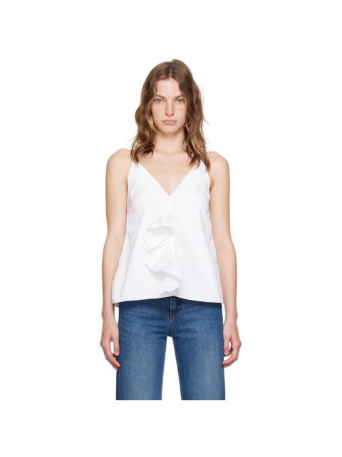 BITE Studios White Multi Slit Frill Tank Top