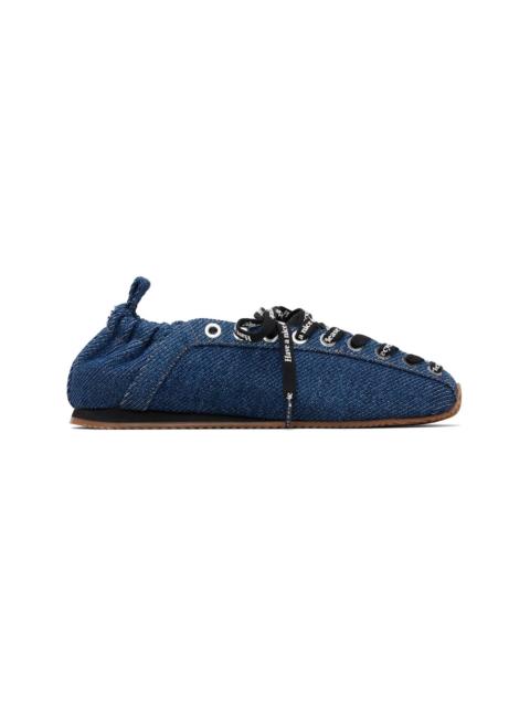 GANNI Navy Sporty Ballerina Flats