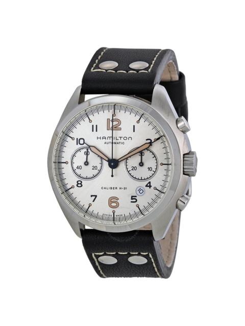 Other Designers Hamilton Khaki Pilot Pioneer Automatic Chronograph Ivory Dial Men's Watch H76416755